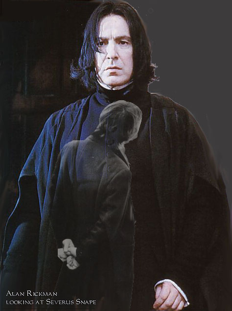 Alan Rickman looking at Severus Snape